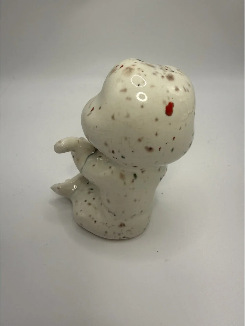 Vintage Ceramic Pottery Speckled Frog Paint Splatter White 3.5” Tall